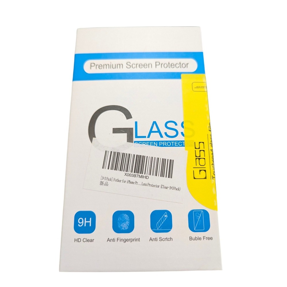 Mm7N Glass Screen Protectors, iPhone 14 Pro Max (3+3) 3 Screen & 3 Camera Lens